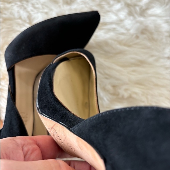 AMINAH ABDUL JILLIL Black Suede Bow Pumps  High Heels Sandals Shoes 8M - Picture 13 of 16